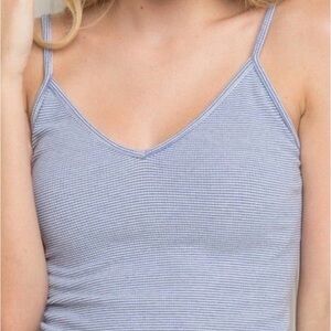 Brandy Melville Blue and White Striped Camisole Italy